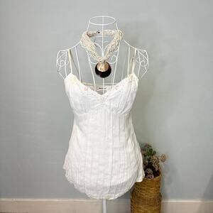 Gorgeous vintage y2k white fairy sequin babydoll cami tank top